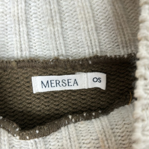 Mersea The Lisbon Traveler Mock Neck Sweater in Olive/Seasalt - Picture 3 of 6
